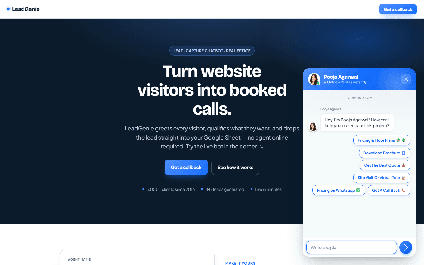 LeadGenie — Chatbots built by Shashwat Technologies